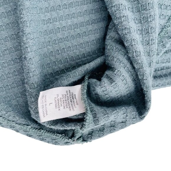 Chaser Womens Long Sleeve Waffle Knit Top Size L - Picture 3 of 6